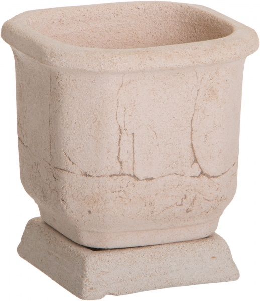 Горшок шамотный Квадратный малый 37 квадратный 3,7л кремовый 