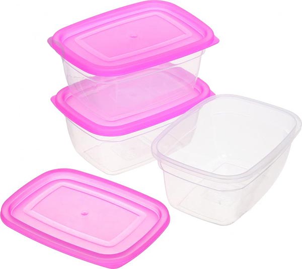 Набор контейнеров для пищевых продуктов Eat&Go 950 мл розовый 3 шт. UP! (Underprice)