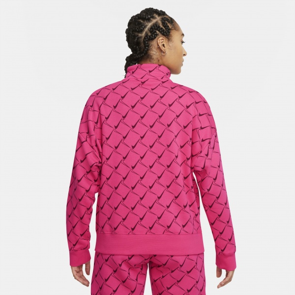 Свитшот Nike W NSW TREND QZ FLC AOP SWOOSH DQ4508-612 р. S малиновый