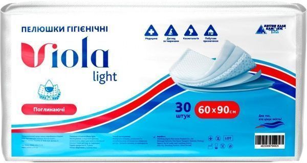Пеленки одноразовые Виола light 30 шт. 60х90 см 
