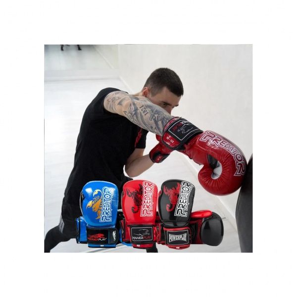Боксерські рукавиці PowerPlay р. 14 14oz 3007 чорний із червоним