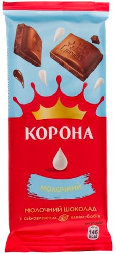 Шоколад Корона молочный без добавок 85 г (7622210815415)