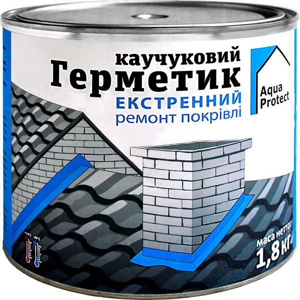 Герметик каучуковий Aqua Protect для екстренного ремонту покрівлі 1,8 кг