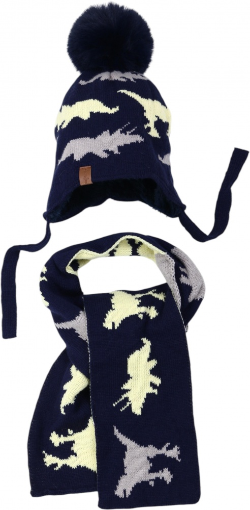 Комплект шапка + шарф HW для мальчиков р.48-50 темно-синий
