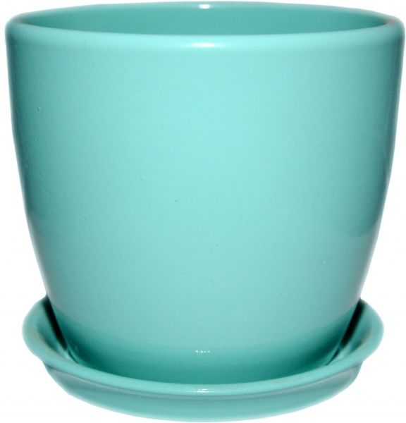 Горщик керамічний Сонет преміум круглий 1л бірюзовий 