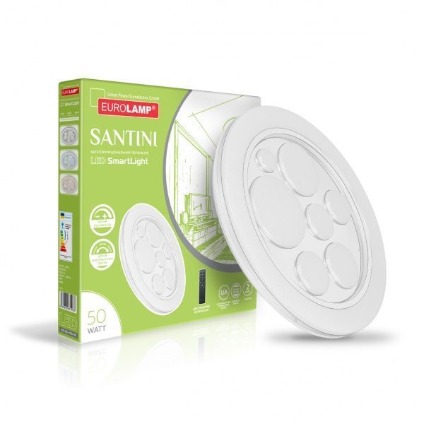 Світильник світлодіодний Eurolamp Smart Light Santini N11 з пультом ДК 50 Вт білий 3000-6500 К LED-ESL-50W-N11 