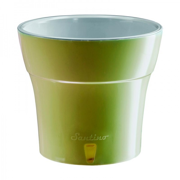 Вазон пластиковый Santino Dali круглый 1,2 л оливковый/серый 