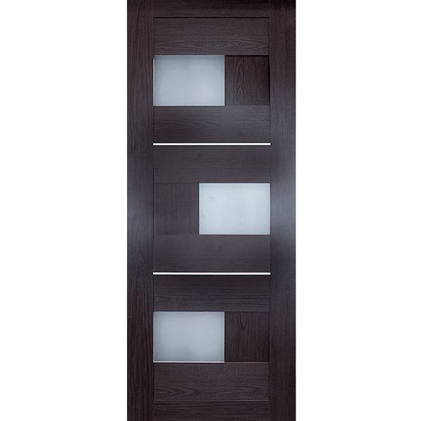 Двері полотно Куб 90 см венге димчастий зі склом