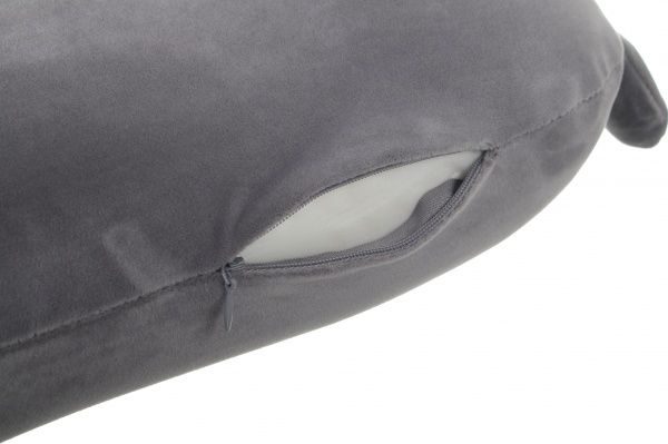 Подушка дорожня Котик 43х22 см сіра 