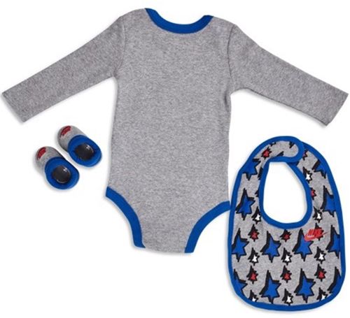 Набір Nike боді + шкарпетки + слюнявчик FUTURA BN0561-042 6-12M сірий