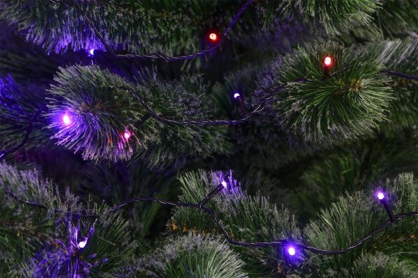 Электрогирлянда линейная синяя с красным встроенный светодиод (LED) 120 ламп 12 м