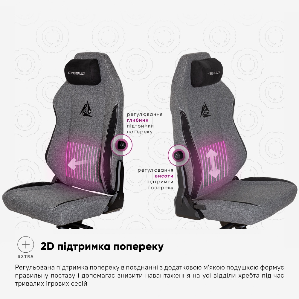 Крісло ігрове Cyberlux Ares Grey GM-405 G сірий/чорний