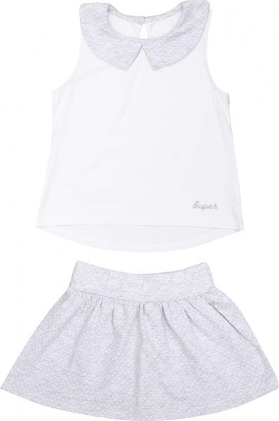 Комплект для дівчаток Фламінго р.128 біло-сірий 960-428 