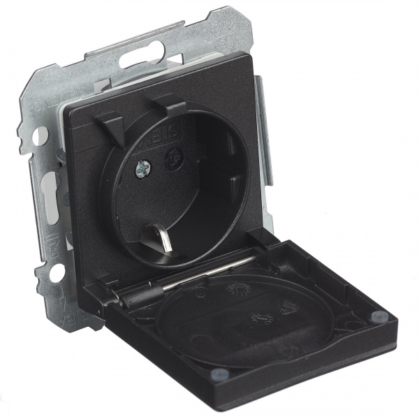 Розетка влагозащищенная с заземлением Siemens Line IP44 карбон 5UH10884CM