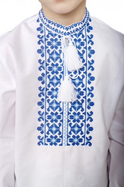 Вышиванка для мальчиков Эдельвика р.116 белый 61-20/09 