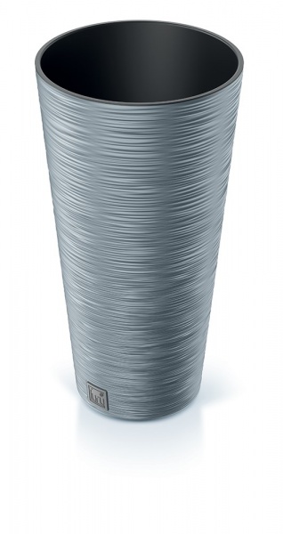 Горщик для квітів Prosperplast Furu 300 мм високий з вкладишем сірий круглий 15 л (57338-422) 