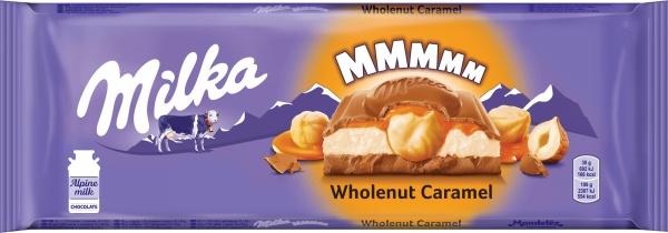 Шоколад Milka с целыми орехами и карамелью 300г