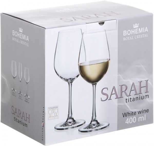 Набор бокалов для вина Sarah 400 мл 6 шт. Bohemia
