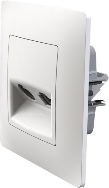 Розетка TV+RJ45 оконечная двойная Plank Electrotechnic Classic/Nordic белый PLK0911031