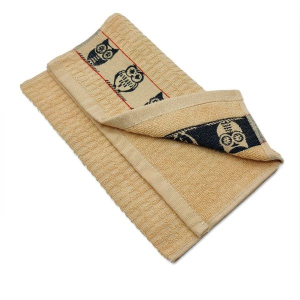 Рушник Сова 30x60 см Simi бежевий із малюнком 