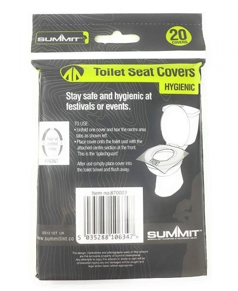 Накладки одноразовые на сиденье унитаза Summit Festival & Camping Toilet Seat Covers однослойная 20 шт.