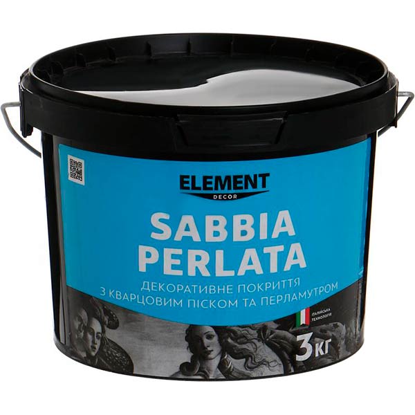 Декоративное покрытие моделирующая Element Decor Sabbia Perlata 3 кг полупрозрачныйперламутровый
