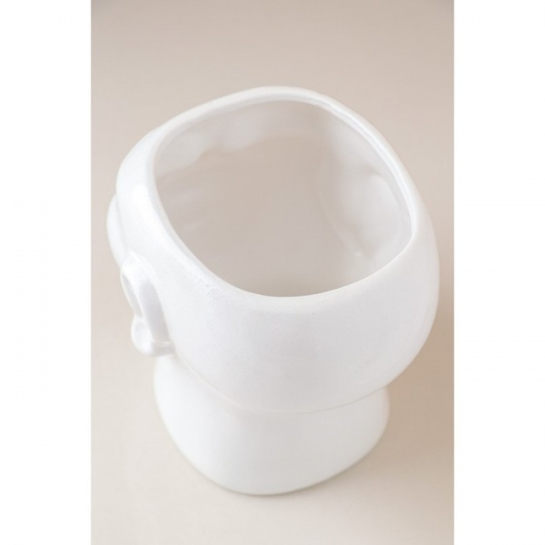 Ваза керамическая Nana ceramics Африканка 15,5 см белый глянец 