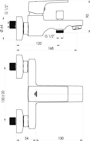 Змішувач для ванни Rubineta Modena-10 Md10008