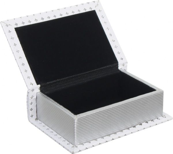 Скринька-книга Серце 16х11х4,5 см біло-срібляста