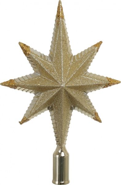 Верхушка для елки Рождественская звезда 28х17 см комбинированная золотой 