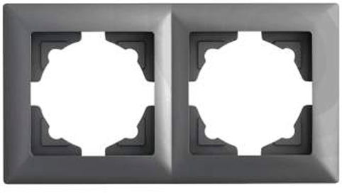 Рамка двухместная Gunsan Visage горизонтальная темно-серый металлик VS 28 17 141