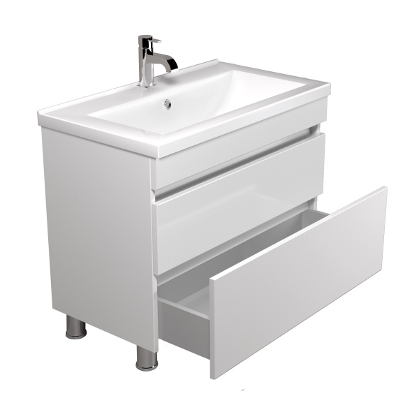 Тумба Мойдодир Soft White 80 з умивальником Cosmopolitan 80 підлогова