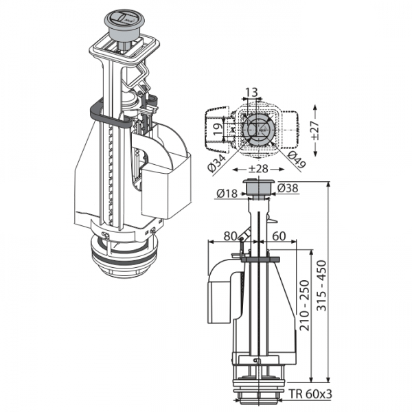 Механизм спуска Alca Plast A08