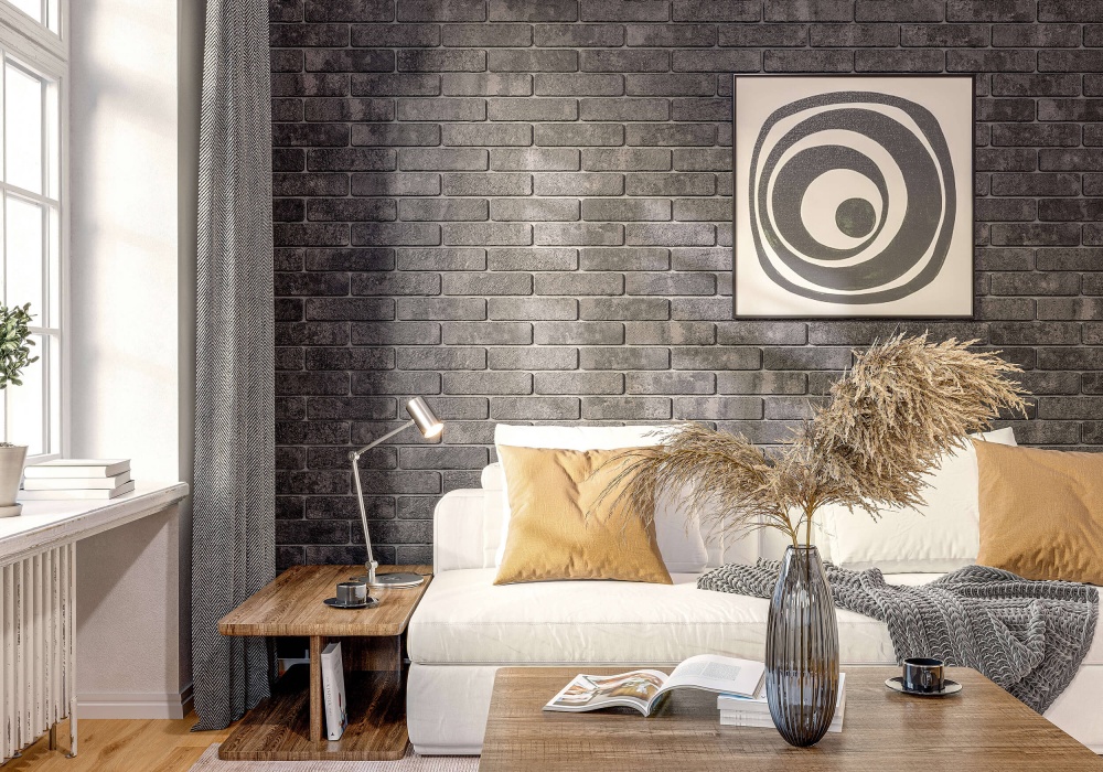 Плитка Golden Tile Brickstyle Richmond anthracite RHУ010 25x6 см