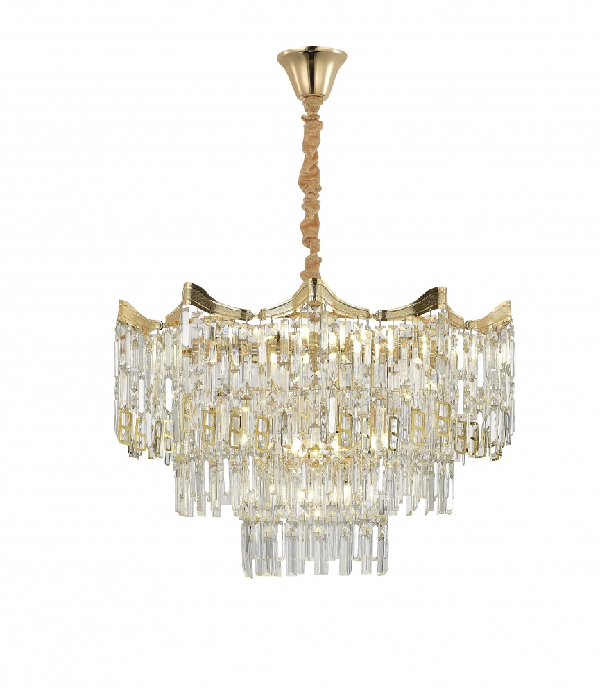 Люстра стельова Sensio Ravanta 12xE14 золото/кришталь PA-89009-800