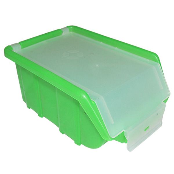 Органайзер маленький зелений з прозорою кришкою 175x110x75 мм
