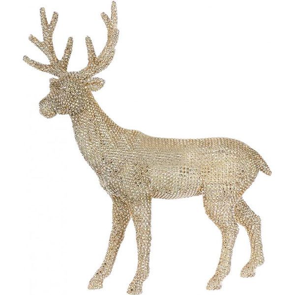 Декоративна фігура Олень зі стразами стоячий 51 см E51350120B-G