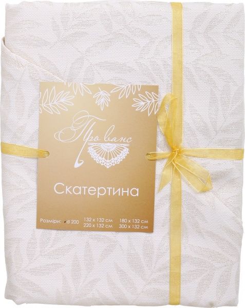 Скатерть Эльза d200 молочное золото Прованс 
