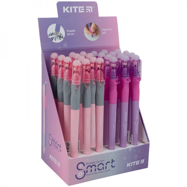 Ручка гелева KITE Smart 3 пиши-стирай синя 