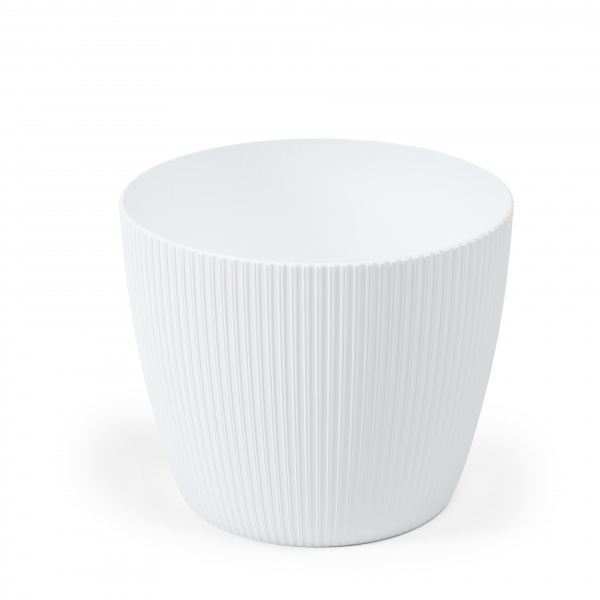 Кашпо пластиковое Ламела Магнолия 140 Джампер круглый 1,2 л белый (LA751-05) 