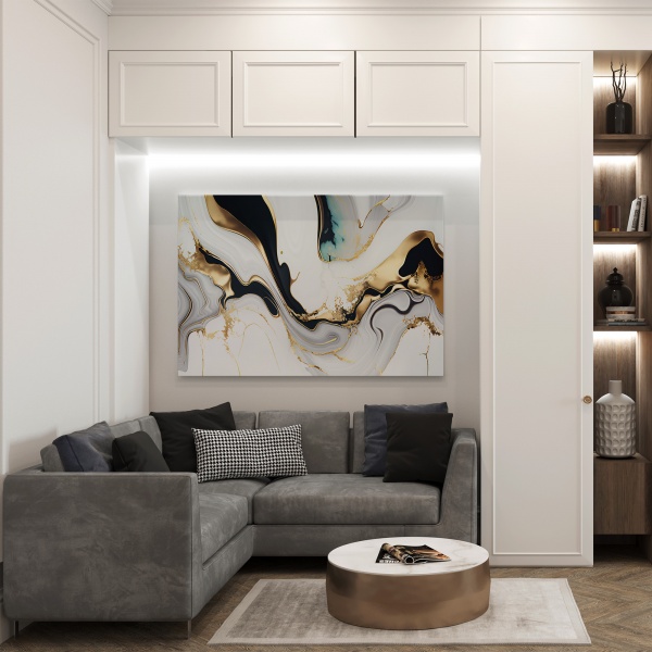 Картина на холсте Золотые волны 80x110 см WS Holst 575710782 