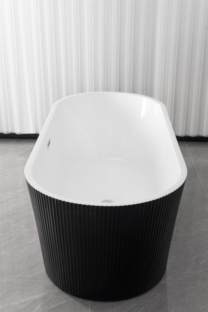 Ванна акрилова EGO WAVE окремостояча MS-03B чорний 170х75 см