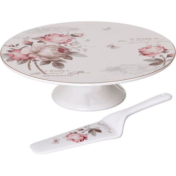 Блюдо на ніжці та лопатка Flower 8779W5 Fiora 