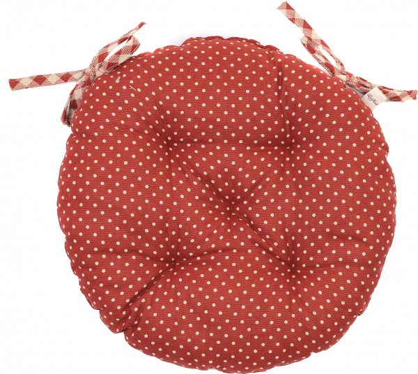 Подушка на стул Lucy Бордо горошек D40 см La Nuit