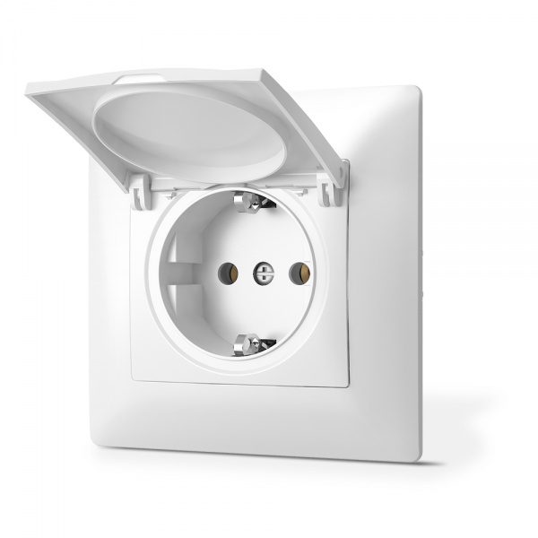Розетка с заземлением IP20 белый TF-ST-SK1GC-W