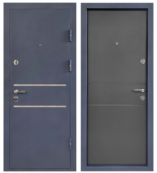 Двері вхідні Міністерство дверей КУ-Антрацит М грифель горизонт 2050x960 мм праві