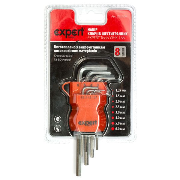 Набір ключів шестигранних Expert Tools YJHK-166 8 шт