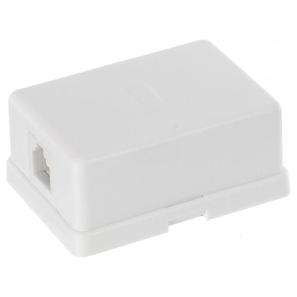 Розетка телефонна 1xRJ 12 6P4C на липучці білий 6-0201