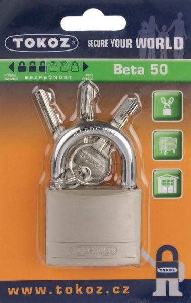 Замок навісний TOKOZ BETA 50 3TK1 M бежевий