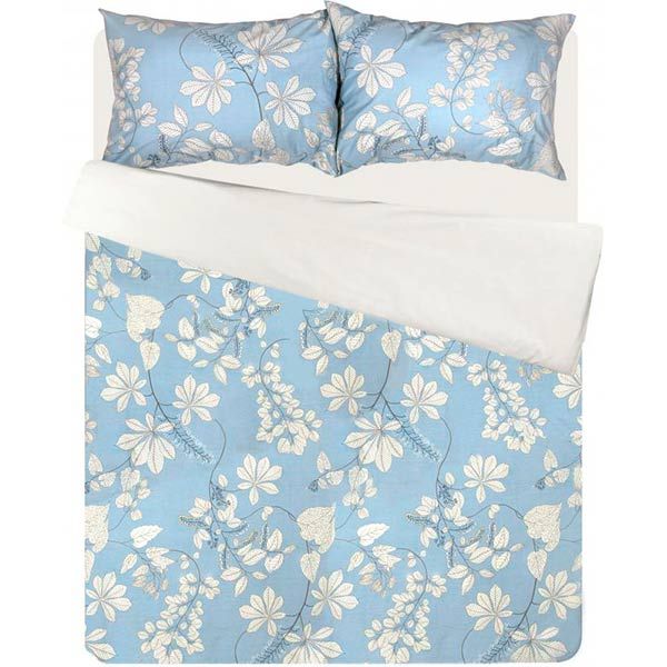 Комплект постельного белья полуторный Ibodo Цветы голубые